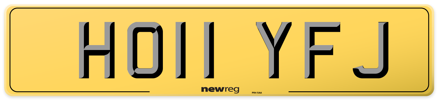 HO11 YFJ Rear Number Plate
