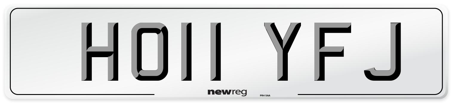HO11 YFJ Front Number Plate