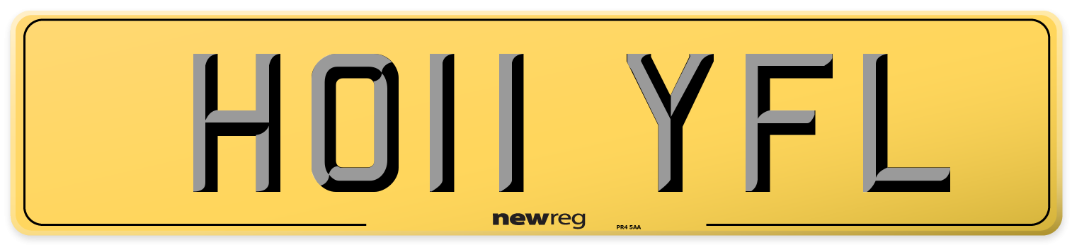 HO11 YFL Rear Number Plate