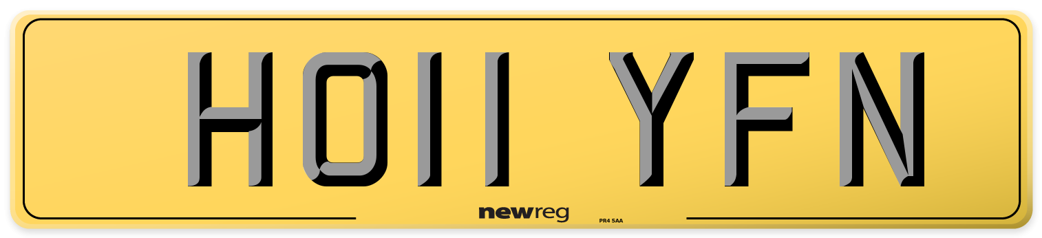 HO11 YFN Rear Number Plate