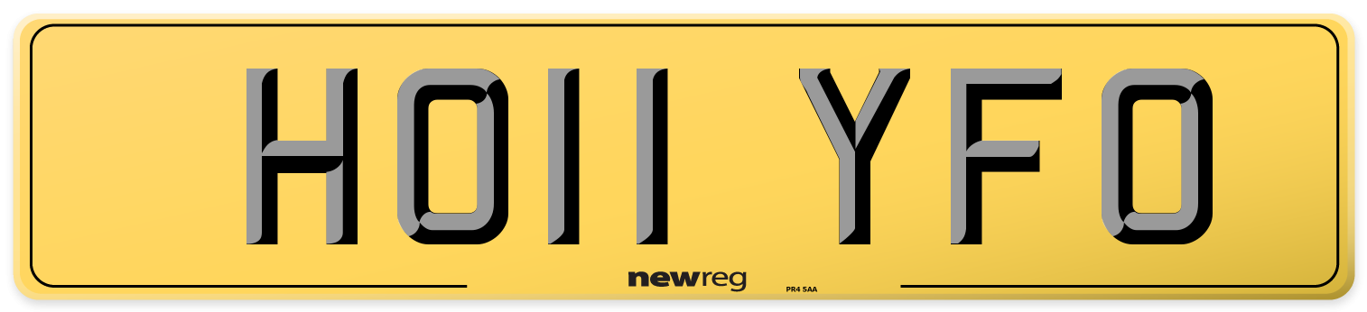 HO11 YFO Rear Number Plate