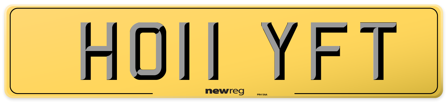 HO11 YFT Rear Number Plate