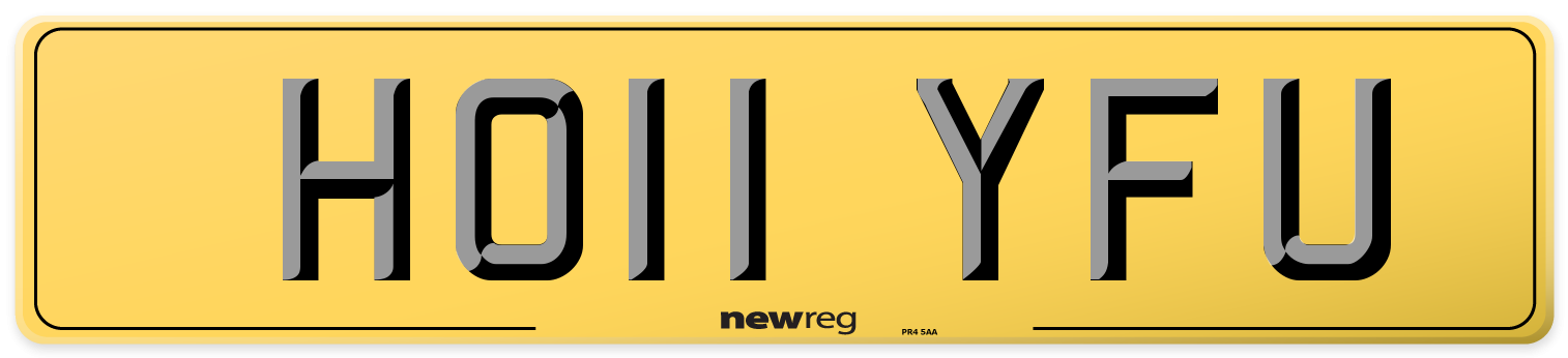 HO11 YFU Rear Number Plate