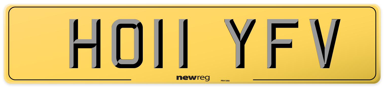 HO11 YFV Rear Number Plate