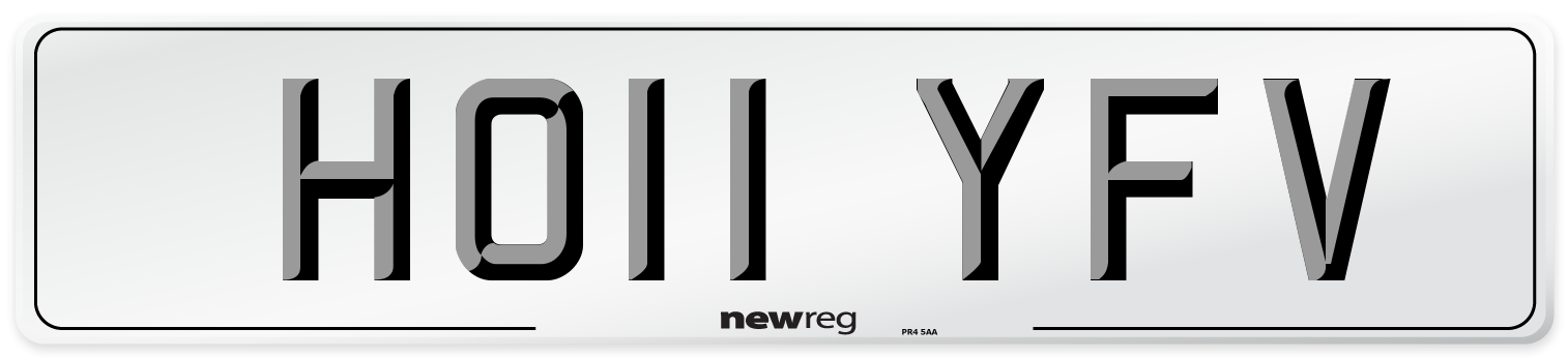 HO11 YFV Front Number Plate