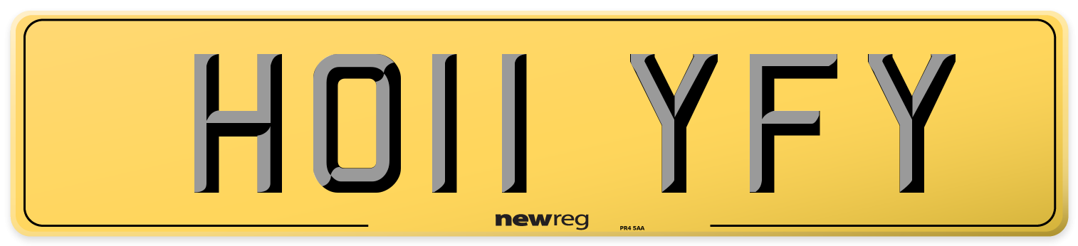 HO11 YFY Rear Number Plate