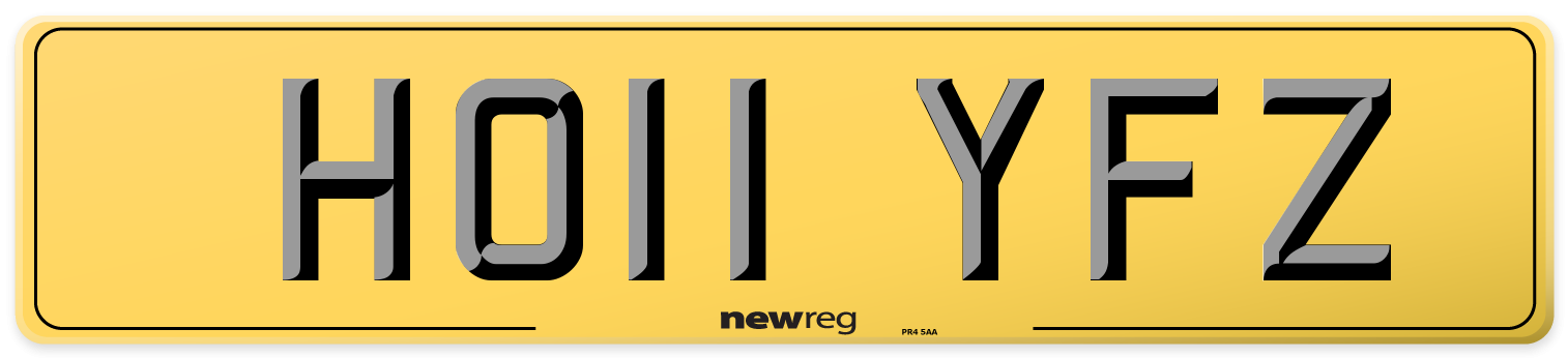 HO11 YFZ Rear Number Plate