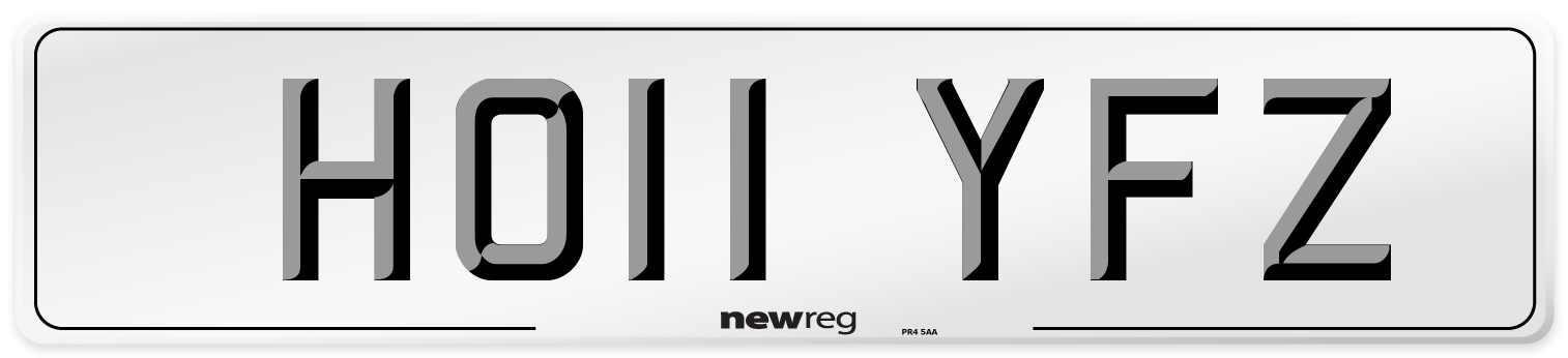 HO11 YFZ Front Number Plate