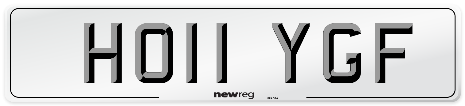 HO11 YGF Front Number Plate