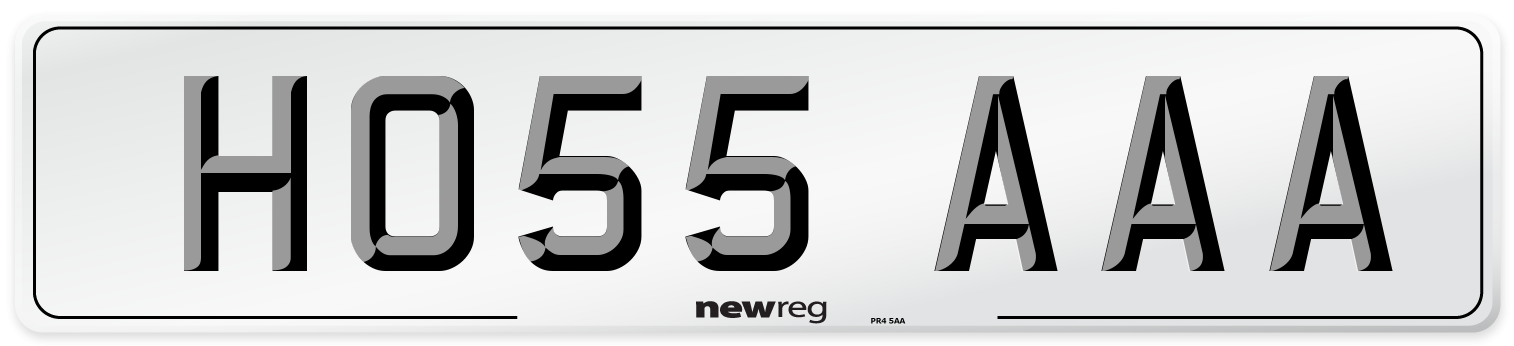HO55 AAA Front Number Plate