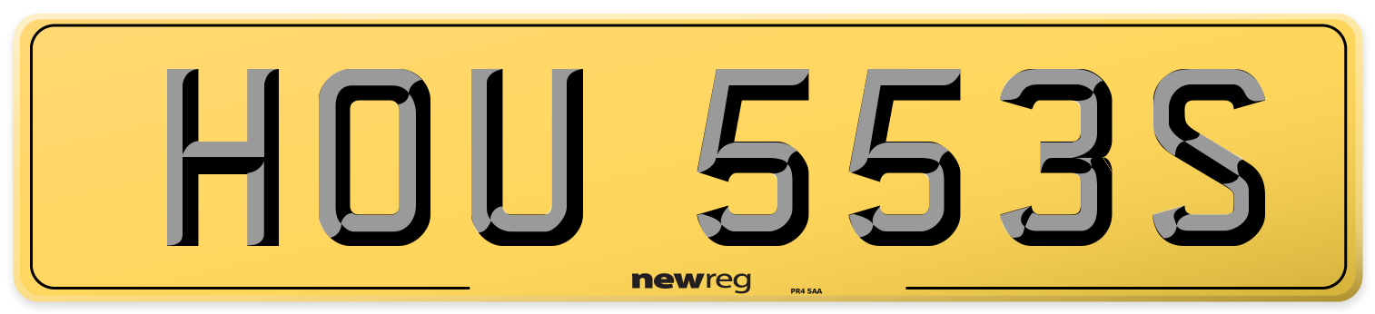 HOU 553S Rear Number Plate