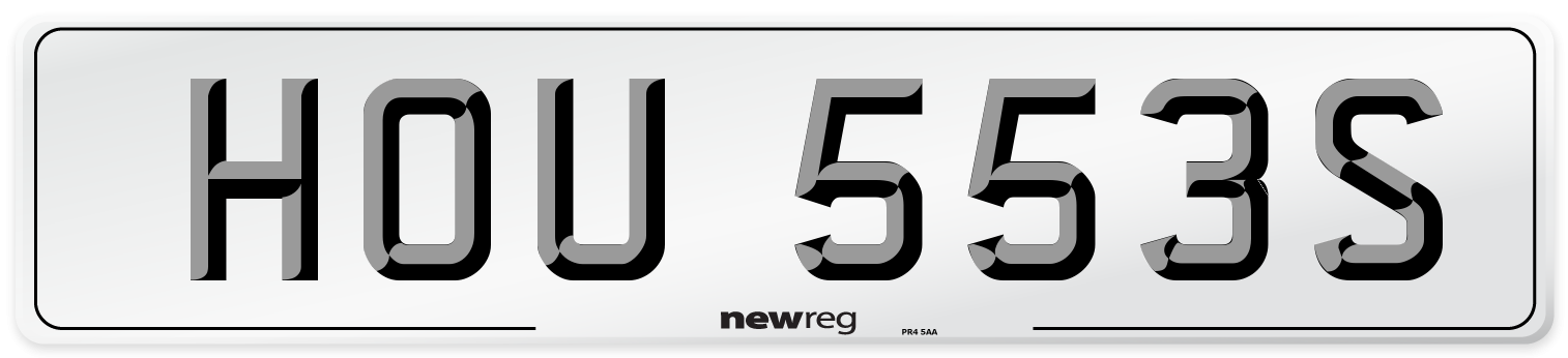 HOU 553S Front Number Plate