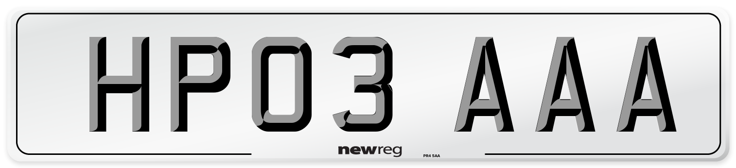HP03 AAA Front Number Plate