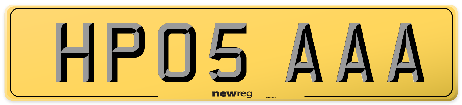 HP05 AAA Rear Number Plate