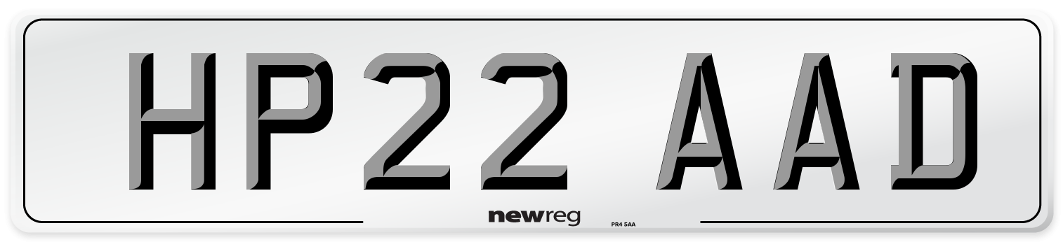HP22 AAD Front Number Plate