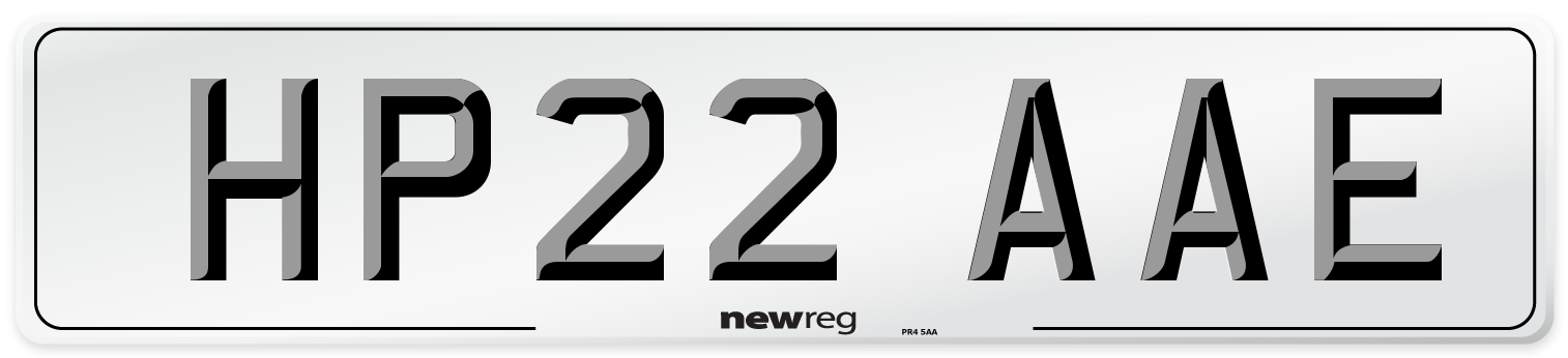 HP22 AAE Front Number Plate