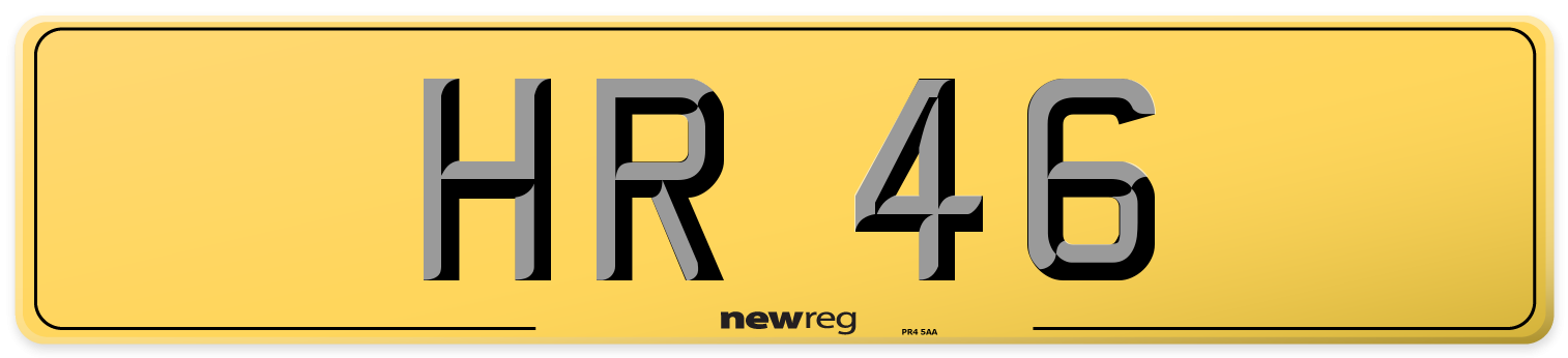 HR 46 Rear Number Plate