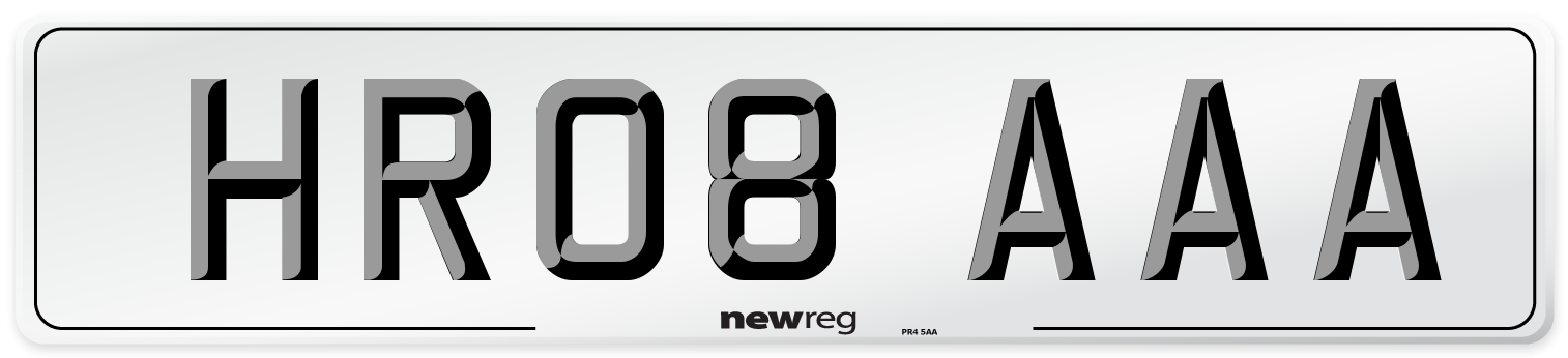 HR08 AAA Front Number Plate