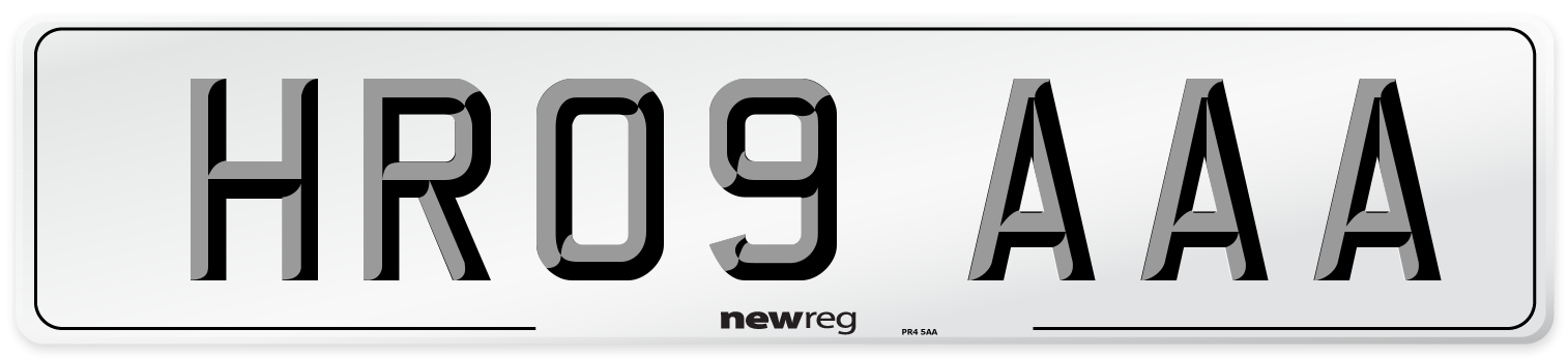 HR09 AAA Front Number Plate