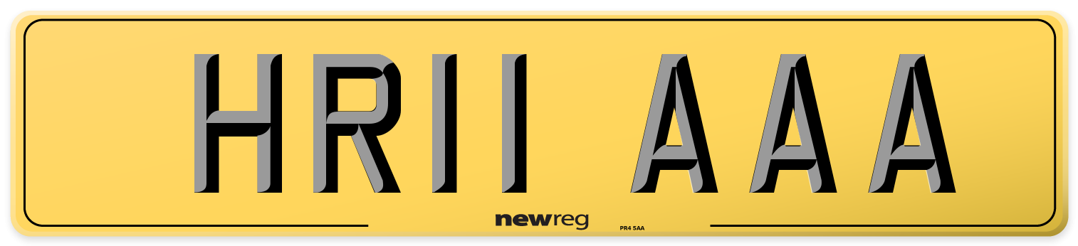 HR11 AAA Rear Number Plate