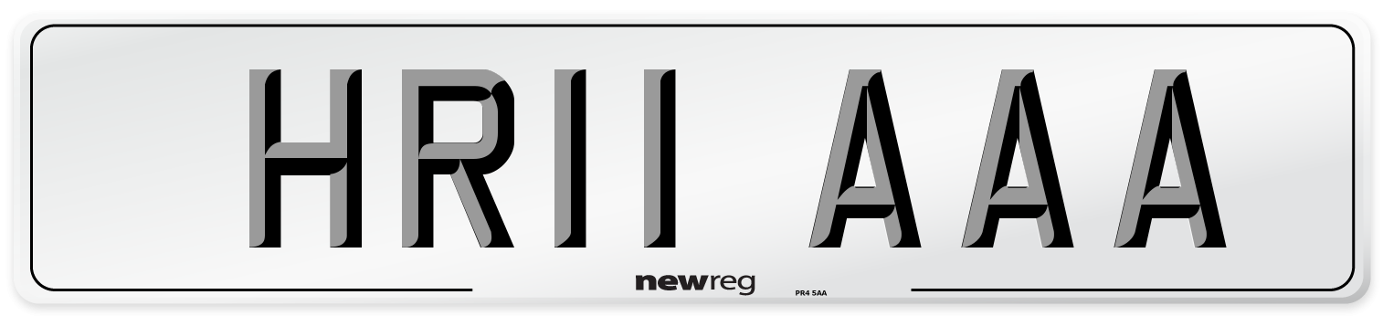 HR11 AAA Front Number Plate