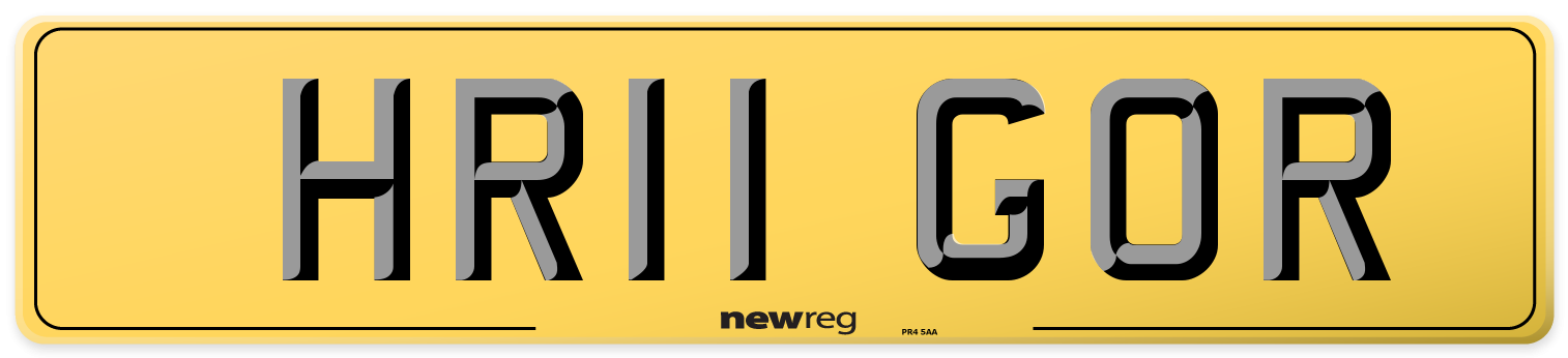 HR11 GOR Rear Number Plate