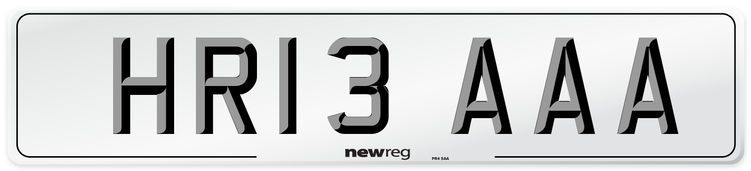 HR13 AAA Front Number Plate