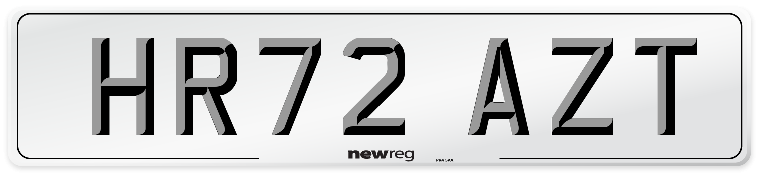 HR72 AZT Front Number Plate