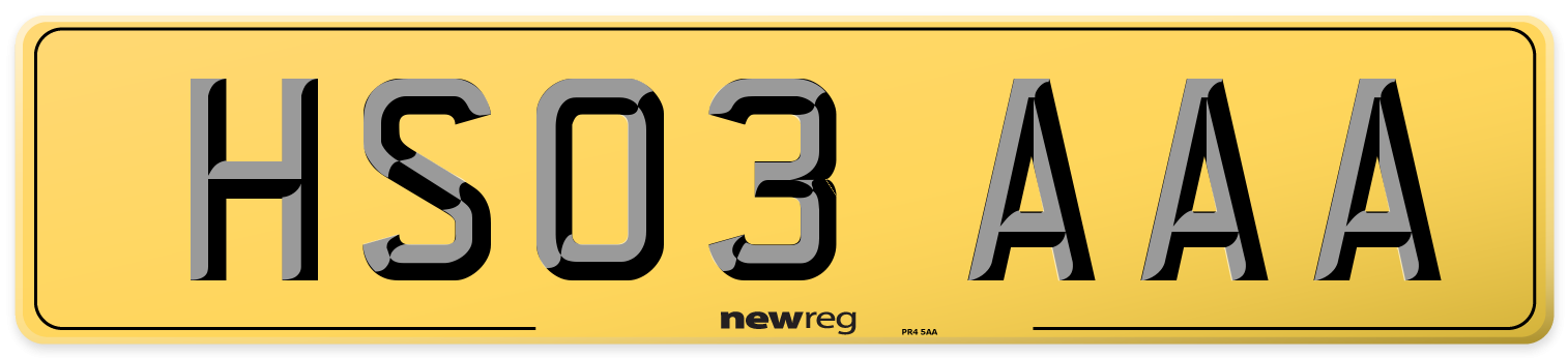 HS03 AAA Rear Number Plate