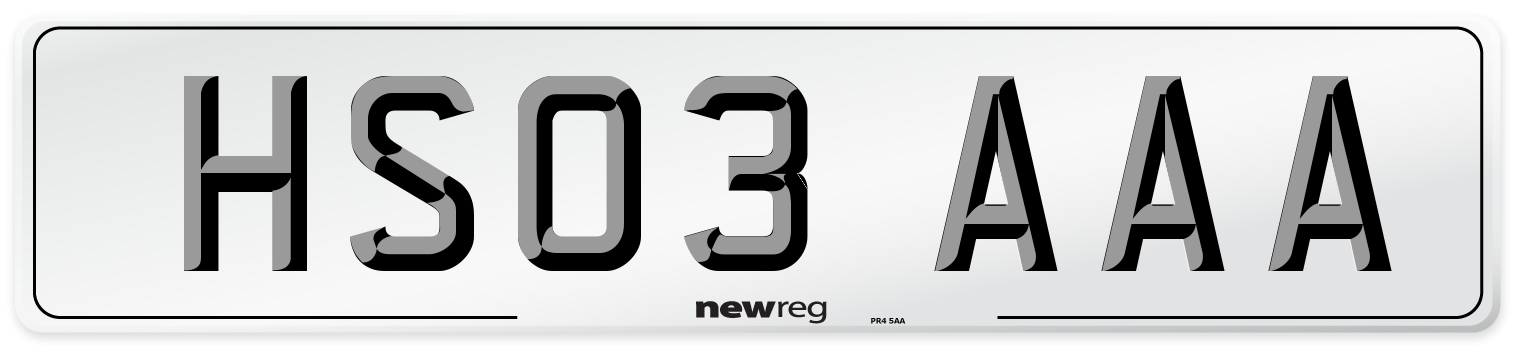 HS03 AAA Front Number Plate