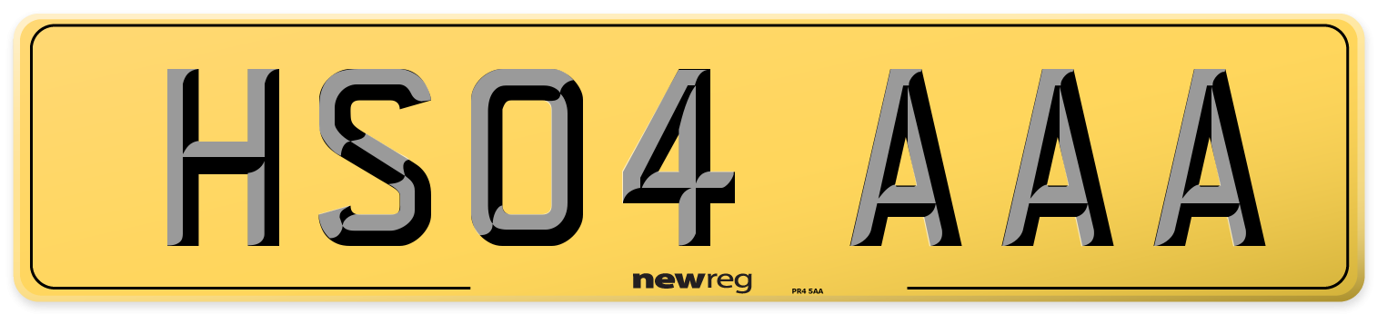 HS04 AAA Rear Number Plate
