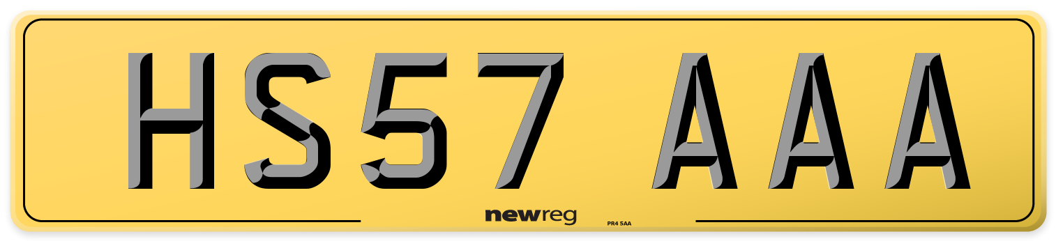 HS57 AAA Rear Number Plate