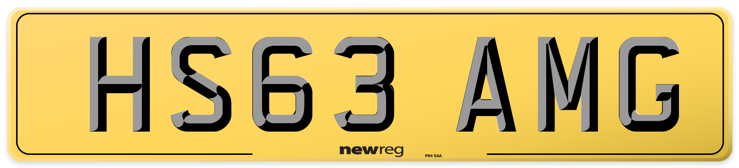 HS63 AMG Rear Number Plate