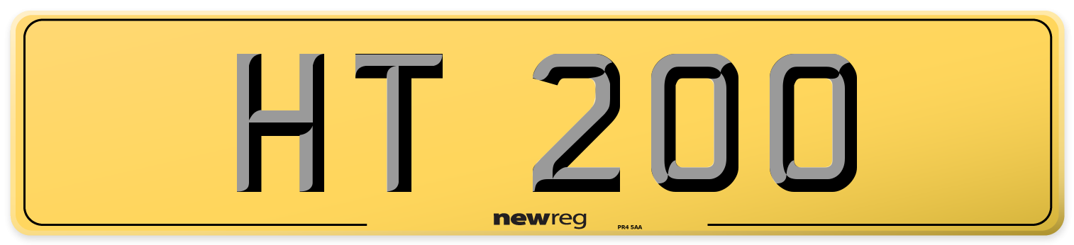 HT 200 Rear Number Plate