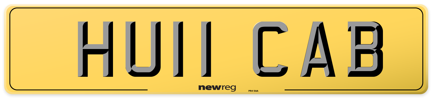 HU11 CAB Rear Number Plate