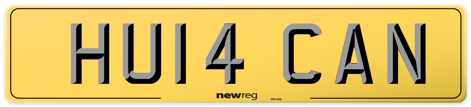 HU14 CAN Rear Number Plate