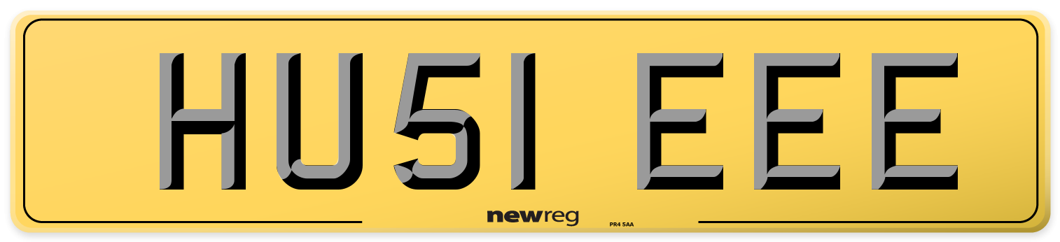 HU51 EEE Rear Number Plate