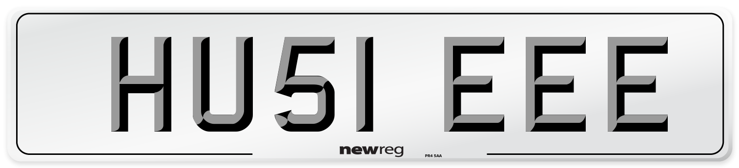 HU51 EEE Front Number Plate
