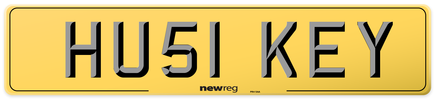 HU51 KEY Rear Number Plate