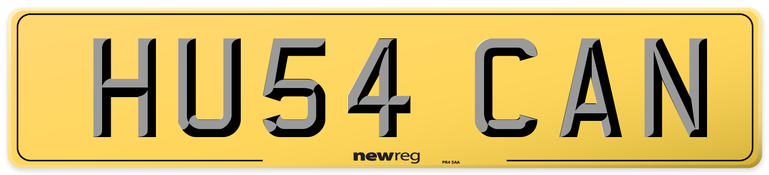 HU54 CAN Rear Number Plate