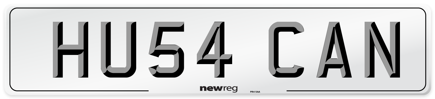 HU54 CAN Front Number Plate