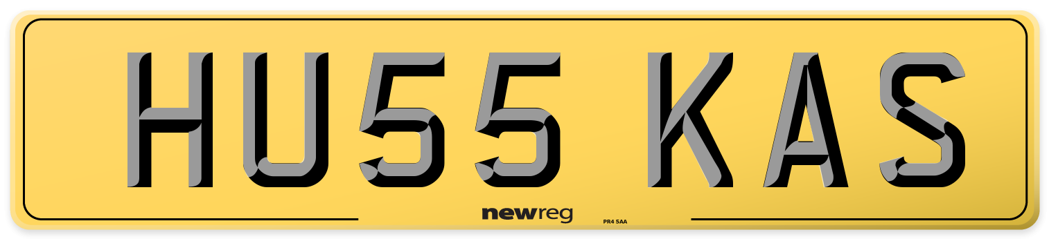 HU55 KAS Rear Number Plate