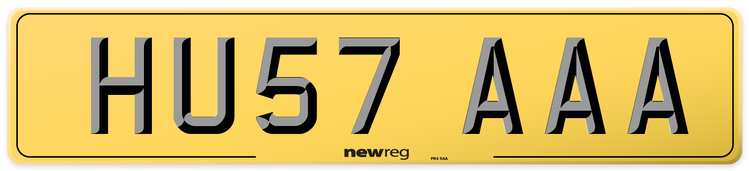 HU57 AAA Rear Number Plate