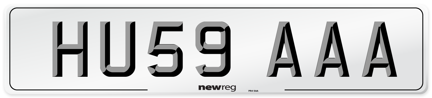 HU59 AAA Front Number Plate
