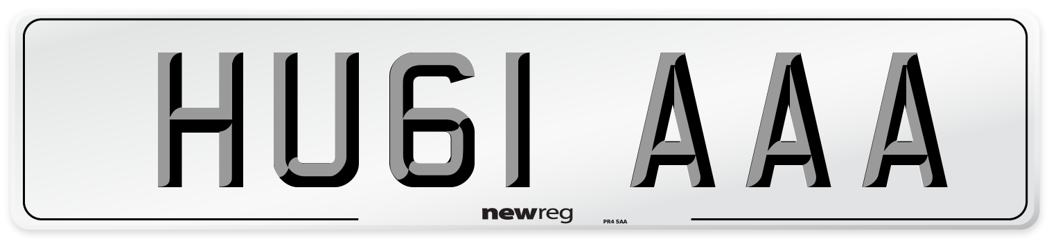 HU61 AAA Front Number Plate