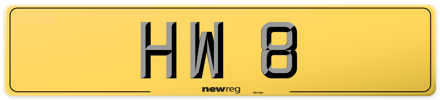 HW 8 Rear Number Plate