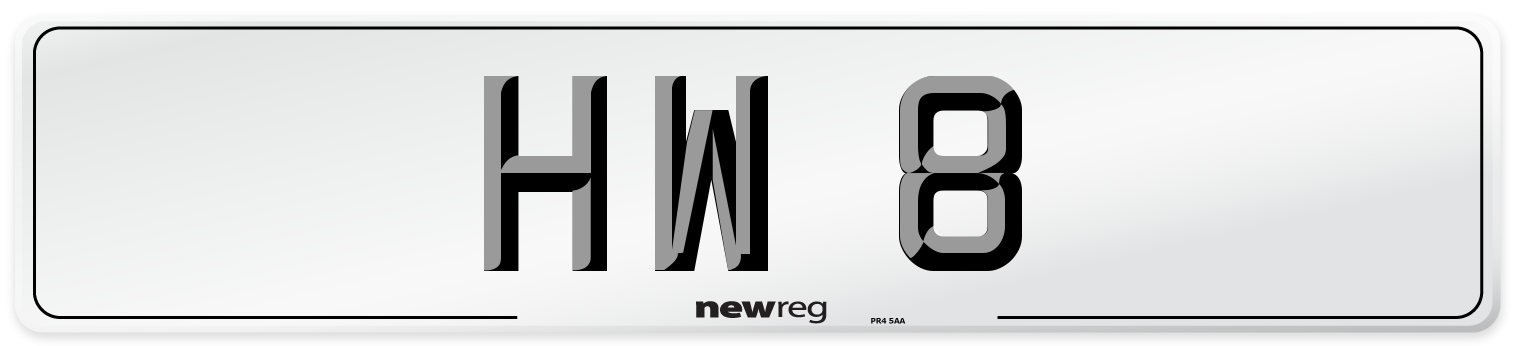 HW 8 Front Number Plate
