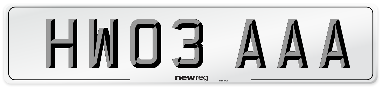 HW03 AAA Front Number Plate