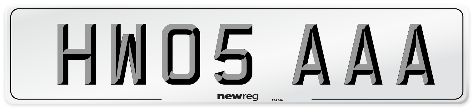HW05 AAA Front Number Plate