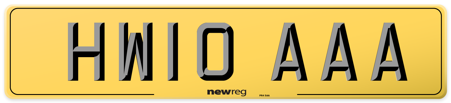 HW10 AAA Rear Number Plate